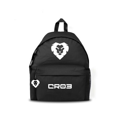 Mochila negra con logo CR03 - Leone