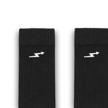 Chaussettes noires avec logo éclair exclusif 3