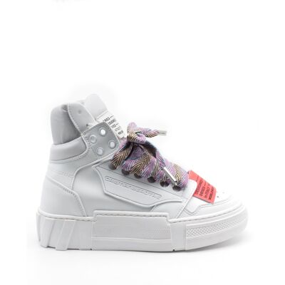 Cristian leather sneaker with purple lace