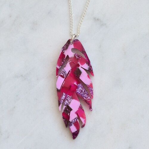 Recycled Acrylic Leaf/ Feather Necklace