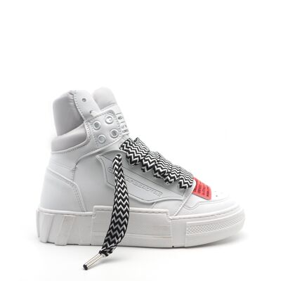 Sneaker Mid Cristian V.12 Bianca maxi dentelle