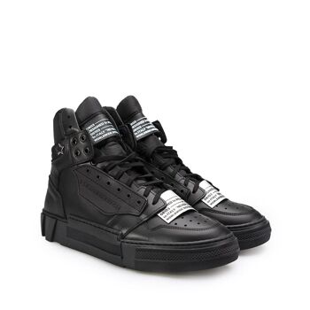 Sneaker Mid Cristian Nera Argent étoile 2