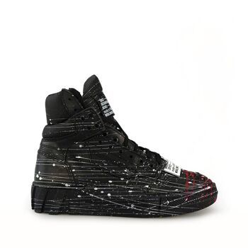 Baskets Mid Cristian Splashed noires 1