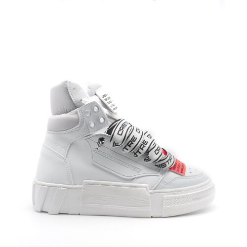 Sneaker Mid Cristian Bianca con laccio logo