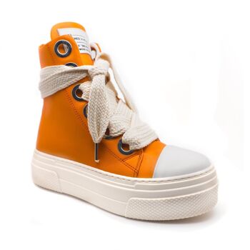 Sneakers montantes en cuir Calipso orange 3