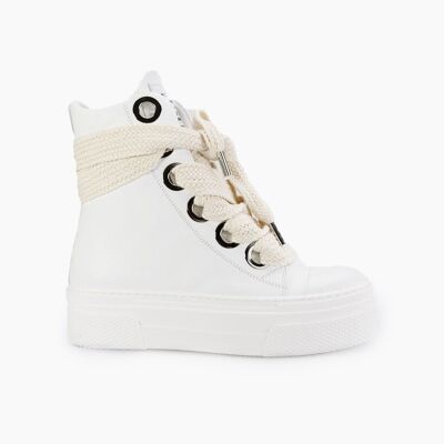 Calipso 300 white leather high top sneakers