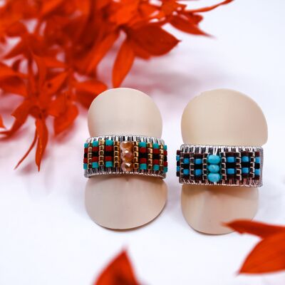 Bague Bohème – Acier inoxydable ajustable – Énergie des chakras + Packaging inclus