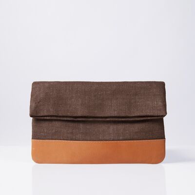 Linen Clutch in Blue