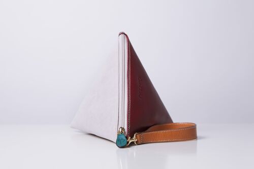 Triangular bag in Burgundy and Beige