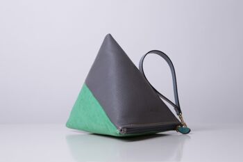 Sac triangulaire en Gris et Vert 1