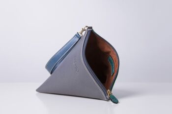 Sac triangulaire en Gris et Vert 2