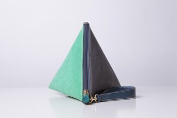 Sac triangulaire en Gris et Vert 3