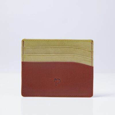 Card Holder in Brown and Green