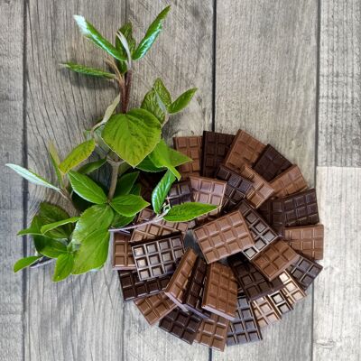 MINI BARRAS DE CHOCOLATE CON LECHE CRUJIENTE 38% CHOCOLATE OSCURO 64% 120g