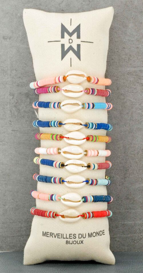 Coussins de 10 bracelets coquillage