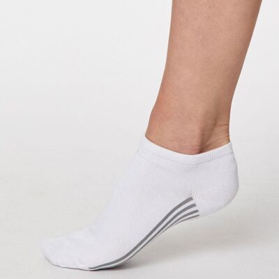 Solid Jane Bamboo Trainer Socks - White