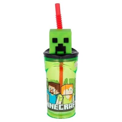 Minecraft Vaso Pajita Figura 3D 360 ml