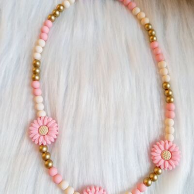 Children's necklace Madelief pink/gold