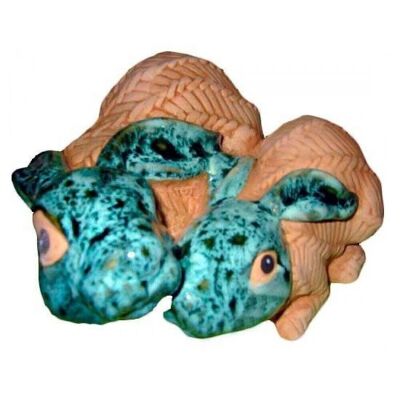 Figuras Conejos cerámica y esmalte 21cm