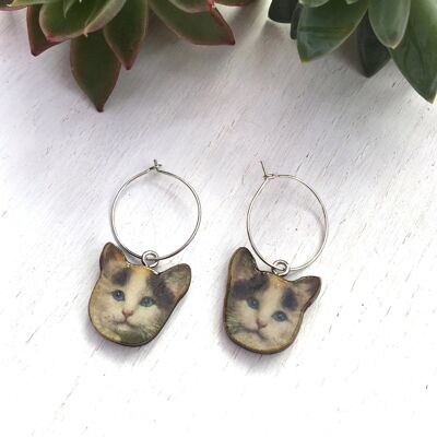 Sterling silver cat earrings - Sterling silver