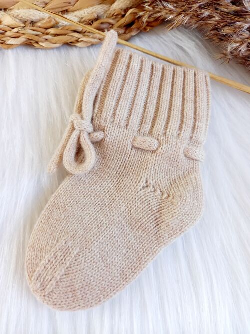 Merino baby shoes/socks beige