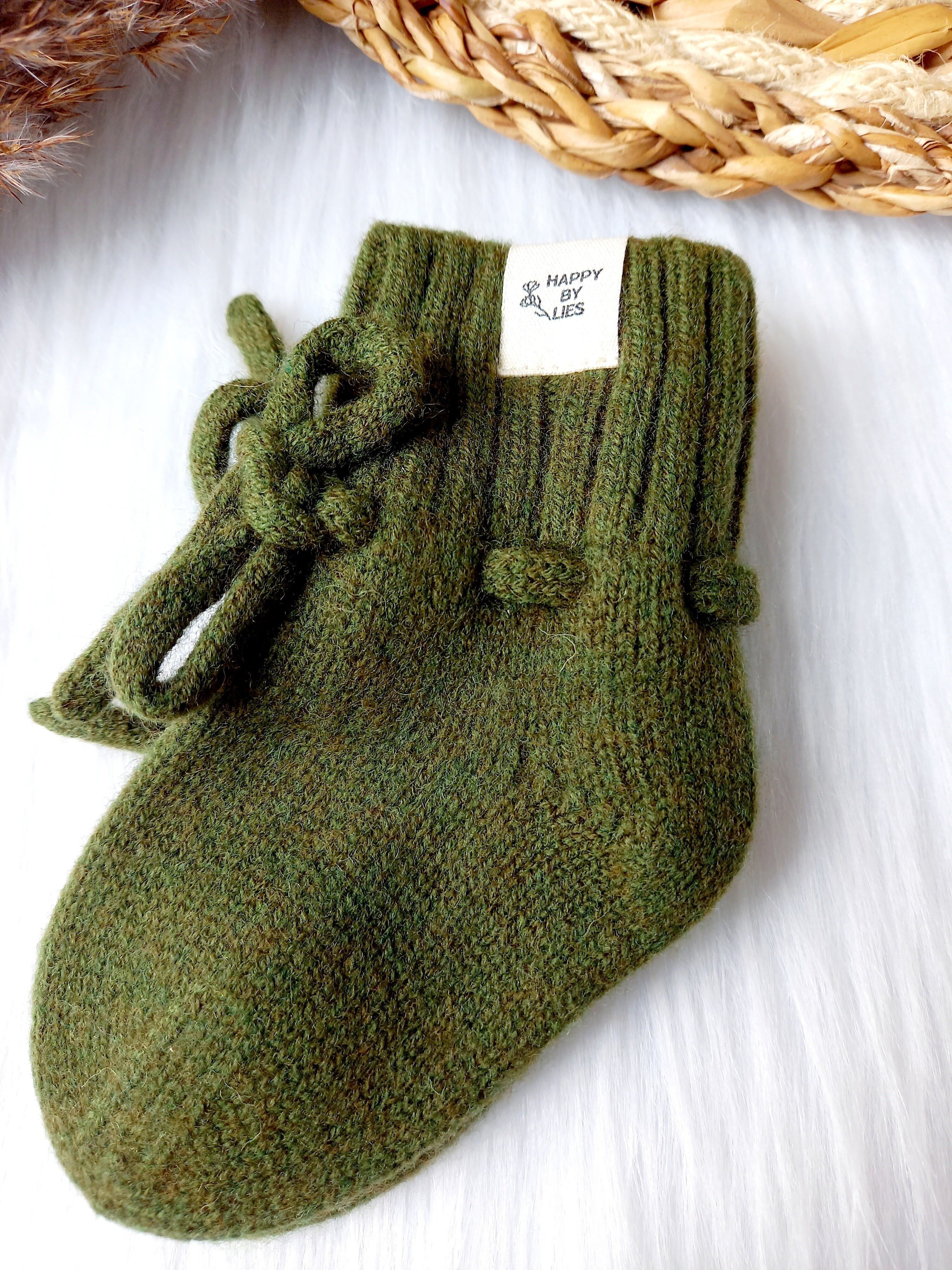 Chaussures / chaussettes bébé mérinos vert