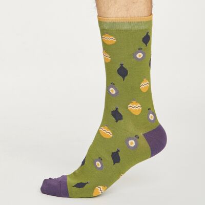 Bauble Spot Socks - Olive Green