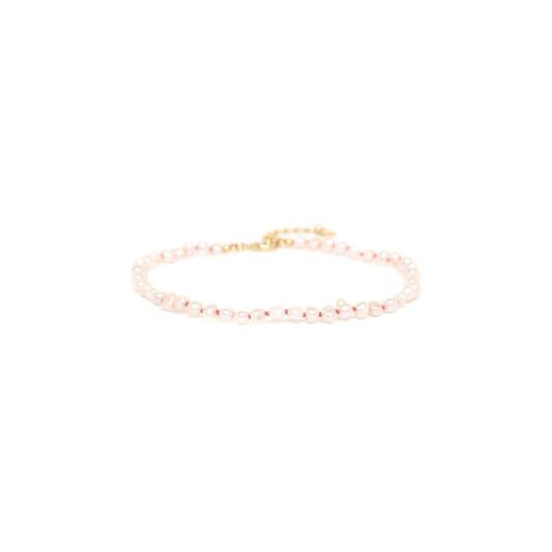 BOUNTY bracelet de cheville perles d'eau douce noeuds fuchsia