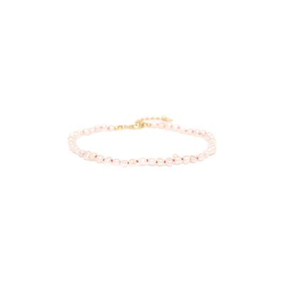 BOUNTY ankle bracelet freshwater pearls knots fuchsia