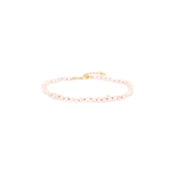 BOUNTY bracelet de cheville perles d'eau douce noeuds fuchsia 1