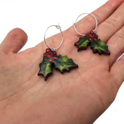 Holly earrings and necklace - Earrings - Sterling silver hoops