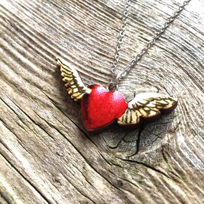 Cupid heart - Necklace - Antique silver