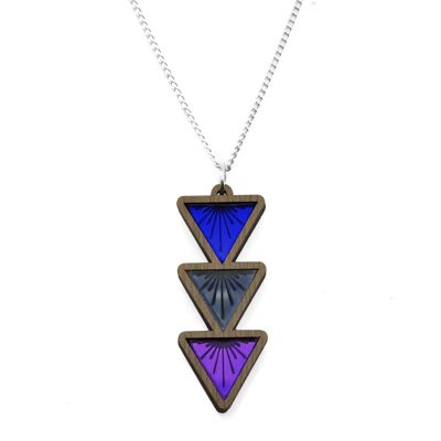 Sunburst Triple Drop Triangle Necklace