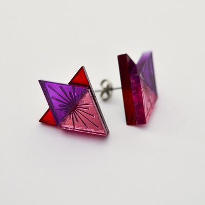 Sunburst Large Geometric Stud Earrings