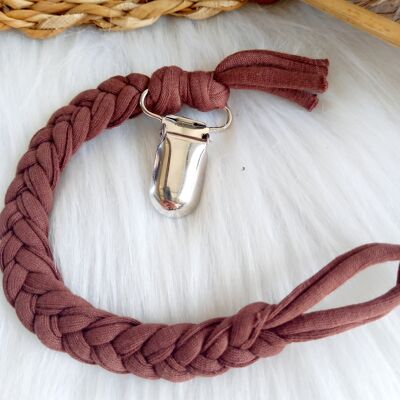 Pacifier cord braided Choco