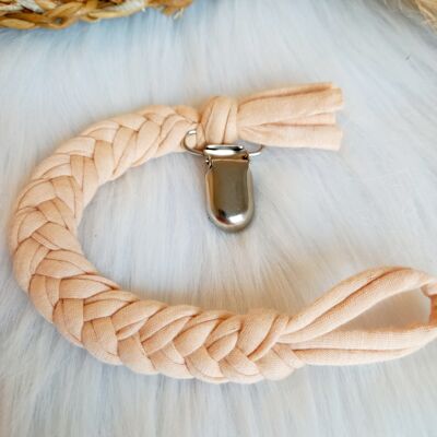 Braided pacifier cord Soft salmon