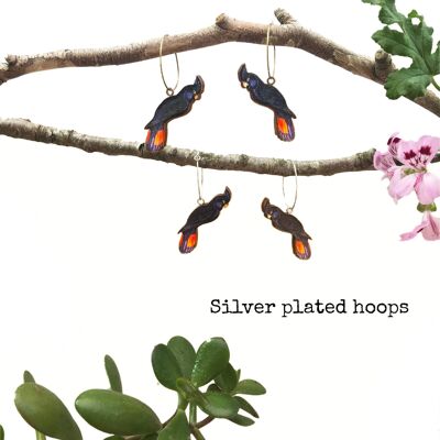 Cockatoo earrings - Silver plate