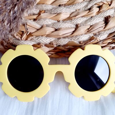 Gafas de sol niños Flor amarillo pastel | gafas de sol para niños