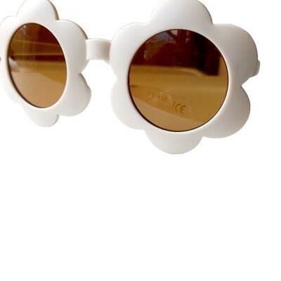 Gafas de sol niños Flor redonda crema | gafas de sol para niños