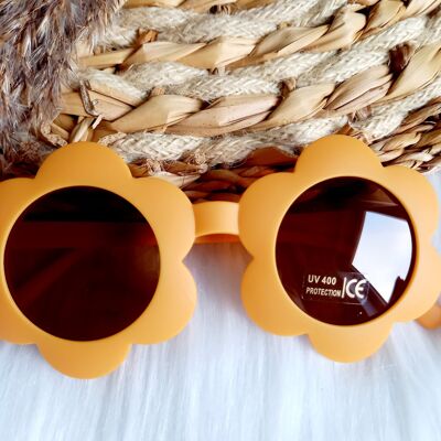 Gafas de sol niños Flower redondas amarillas | Gafas de sol para niños