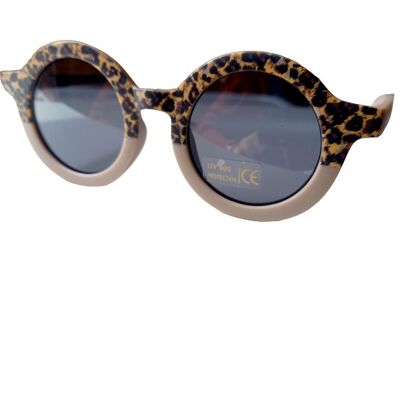 Lunettes de soleil enfant Retro léopard argile | des lunettes de soleil