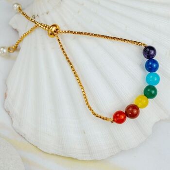 Véritable 7 Chakra équilibrant collier pendentif perles de cristal Dainty réglable 4