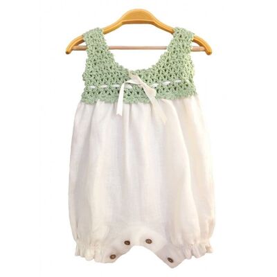 Organic Cotton Crotchet Modern Summer Romper for Baby Girls