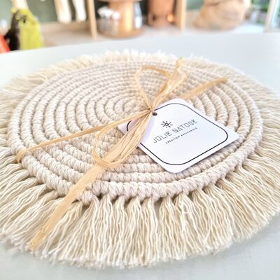 Dessous de plat macramé Blanc