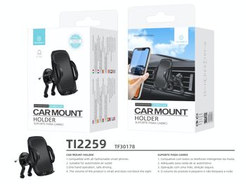 TECHANCY Support de téléphone pour voiture, support de téléphone portable avec clip réglable compatible avec iPhone 14 Series/iPhone 13 Series/iPhone 12 Series/11 Pro Max/Samsung et plus 3