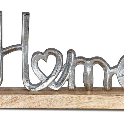 Display mango lettering home H17cm metal wood decoration mango wood table decoration