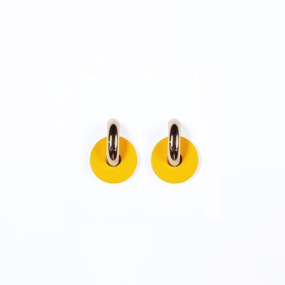 Boucles d'Oreilles HELIOS jaune + gros anneau
