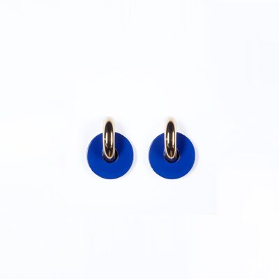 Boucles d'Oreilles HELIOS bleu + gros anneau