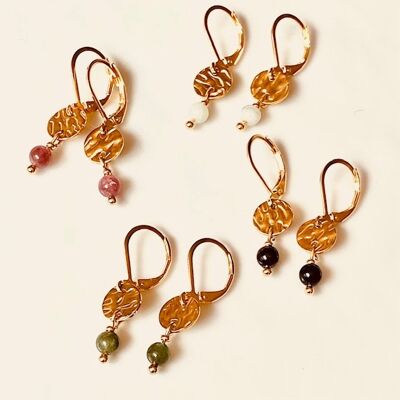 Romantische Ohrringe aus Naturperlen, Schläfer, goldfarbener Stahl, Teenager-Frau