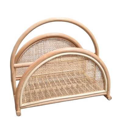 Newspaper basket made of rattan magazine basket newspaper stand magazine basket ALOR beige